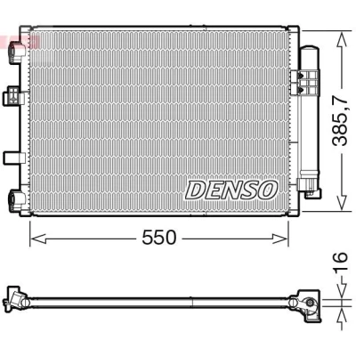 Bilde av DENSO DCN10043 Kondensator med tørker R 134a FORD: FOCUS 3, C Max 2, 3 Turnier