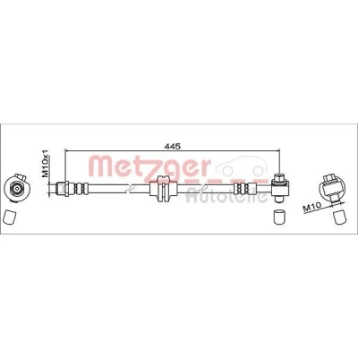 Bilde av METZGER 4111952 Bremseslange framaksel høyre 445 OPEL: Zafira C Tourer