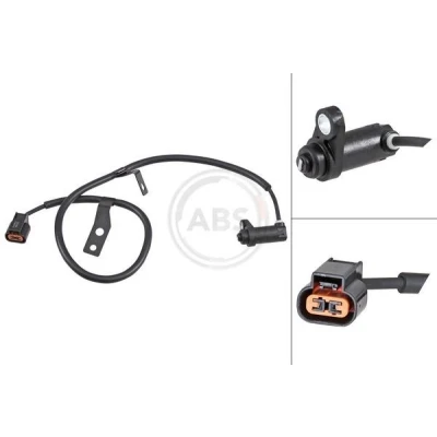 Bilde av A.B.S. 31913 ABS sensor passiv 775 svart MITSUBISHI: L200 / Triton IV Pick up