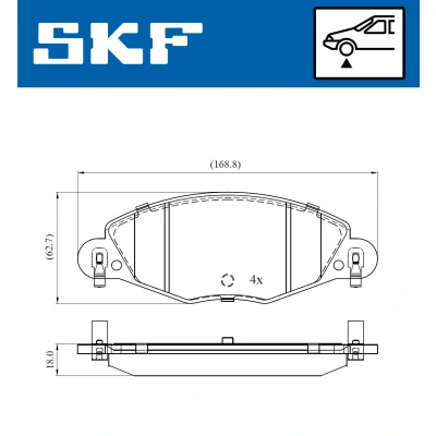 Bilde av SKF VKBP 80447 E Bremseklosser inkl. slitasjevarselkontakt CITROËN: C5 I Stasjonsvogn