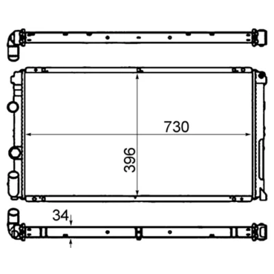 Bilde av MAHLE ORIGINAL CR 204 000S Radiator for kjøretøy med luftkondisjonering 730 396 34 Kjøleribber loddet