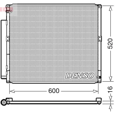 Bilde av DENSO DCN50051 Kondensator med tørker R 134a TOYOTA: Land Cruiser Prado 120