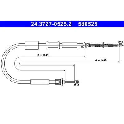 Bilde av ATE 24.3727 0525.2 Bremsekabel 1469