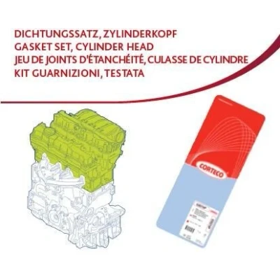 Bilde av CORTECO 418333P Tetningssett, sylindertopp uten sylinderhodetetning, akseltetningsring kamaksel, med ventilstangtetning BMW: X5, 5 Sedan