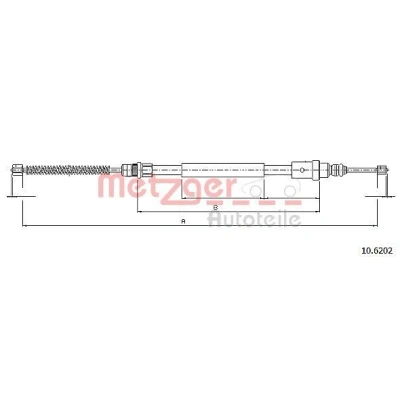 Bilde av METZGER 10.6202 Bremsekabel høyre bak 752/547 Trommelbrems COFLE PEUGEOT: 406 Stasjonsvogn, Sedan