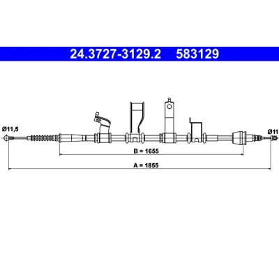 Bilde av ATE 24.3727 3129.2 Bremsekabel 1855 HYUNDAI: ix20