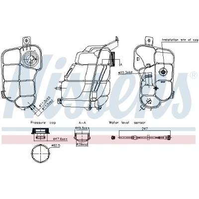 Bilde av NISSENS 996318 Ekspansjonstank 1,2 Med hette, sensor VOLVO: XC70 I Cross Country, V70 3, II Stasjonsvogn