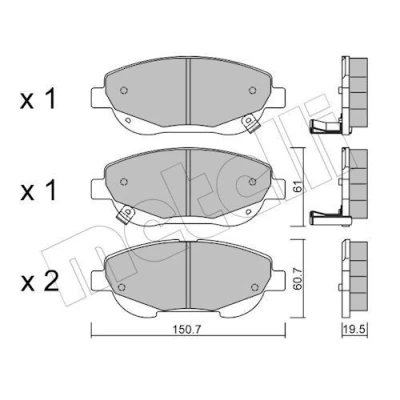 Bilde av Bremseklosser sett METELLI 22 0879 0