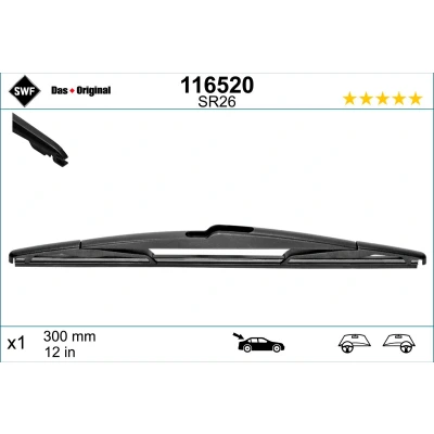 Bilde av Vindusvisker Swf Rear 116520 300mm bak Standard MERCEDES BENZ: E Klasse T modell, ML Klasse, GLK, PEUGEOT: 508 I SW, 3008 I, 308 Hatchback