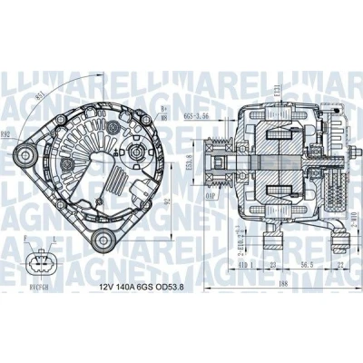 Bilde av MAGNETI MARELLI 063731406710 Dynamo 12V 140A