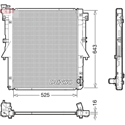 Bilde av DENSO DRM45054 Radiator 525 669 16