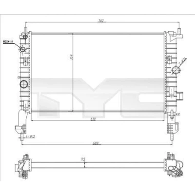 Bilde av TYC 725 0048 R Radiator 610 359 23 Kjøleribber satt sammen mekanisk