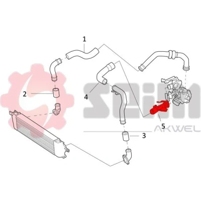 Bilde av Ladeluftslange Seim 981874 nissan qashqai / +2 i OE 14460BB30A, 14460BB31A