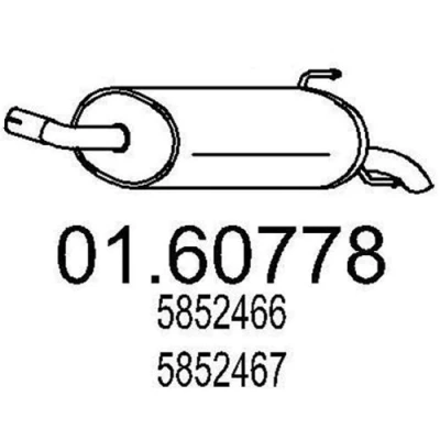 Bilde av MTS 01.60778 Sluttlyddemper 760mm OPEL: Astra H Hatchback, GTC, Caravan