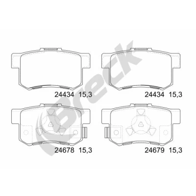 Bilde av BRECK 24434 00 704 Bremseklosser med akustisk slitasjevarsel, inkl. slitasjevarselkontakt HONDA: CR V 2, 4, ACCORD 8