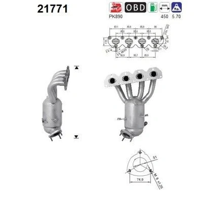 Bilde av AS 21771 Katalysator 450 OPEL: Astra H Hatchback