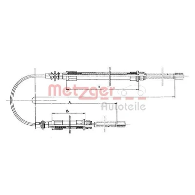 Bilde av METZGER 1171.1 Bremsekabel bak 2565, 697/697 Trommelbrems COFLE FIAT: Ducato I Van, Flatvogn lastebil/Chassis