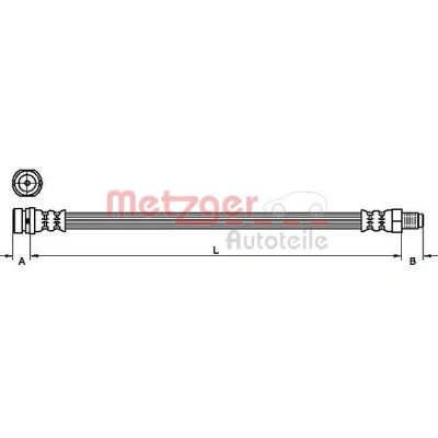 Bilde av METZGER 4110450 Bremseslange 320 FORD: Transit Connect Mk1 Van, Tourneo