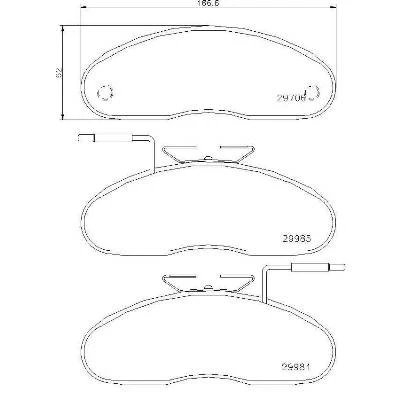 Bilde av BREMBO P 56 019 Bremseklosser inkl. slitasjevarselkontakt uten tilbehør NISSAN: ECO T
