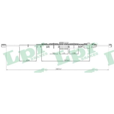 Bilde av LPR C0716B Bremsekabel 2070/1080 Skivebrems RENAULT: MEGANE 2 Kombi, SCENIC