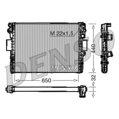 Bilde av DENSO DRM12005 Radiator Aluminium 650 456 32