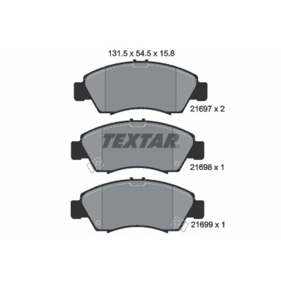 Bilde av TEXTAR 2169701 Bremseklosser med akustisk slitasjevarsel HONDA: Jazz 3, 2, CIVIC 7 Hatchback