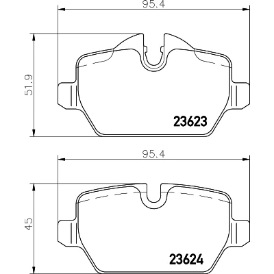 Bilde av HELLA 8DB 355 011 271 Bremseklosser klargjort for slitasjeindikator med bremsecaliperskruer tilbehør BMW: 3 Sedan, Coupé, 1 Hatchback