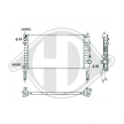 Bilde av DIEDERICHS DCM3982 Radiator Aluminium 620 359 26 Kjøleribber loddet