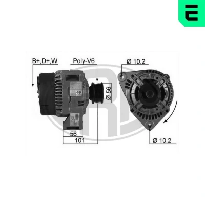 Bilde av ERA 210187A Dynamo 14V 70A MERCEDES BENZ: W124 Sedan, 190, G Klasse SUV, SSANGYONG: Musso SUV