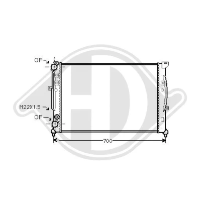 Bilde av DIEDERICHS DCM1454 Radiator 630 397 32 Climate VOLKSWAGEN: Passat B5 GP Stasjonsvogn, Sedan, AUDI: A4 Avant, A6 C5 Sedan