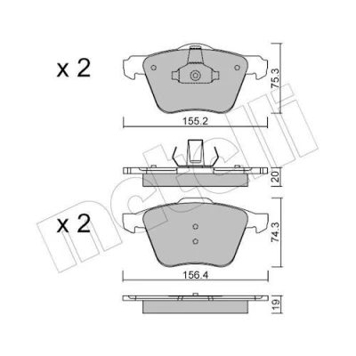 Bilde av Bremseklosser sett, Framaksel, ford,volvo, 1405511, 1423389, 1431178, 1916761, 30736322, 30793539, 30793857, 31200229, 31200299, 3132360