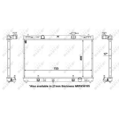 Bilde av NRF 53587 Radiator Aluminium 738 400 17 Kjøleribber loddet