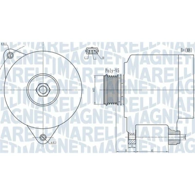 Bilde av MAGNETI MARELLI 063732133010 Dynamo 14V 120A