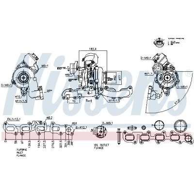 Bilde av NISSENS 93547 Turbolader Eksosturbolader pneumatisk med avgassbend AUDI: Q5, A4 B8 Avant, Allroad