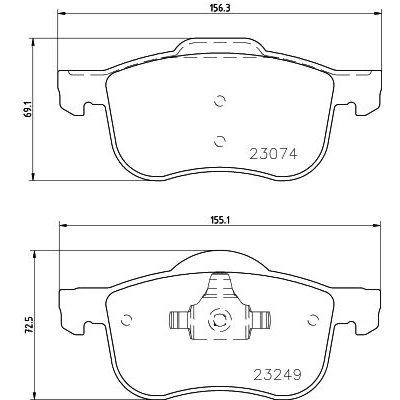 Bilde av HELLA 8DB 355 006 851 Bremseklosser ikke klargjort for slitasjeindikator VOLVO: V70 2, XC70 I Cross Country, S80