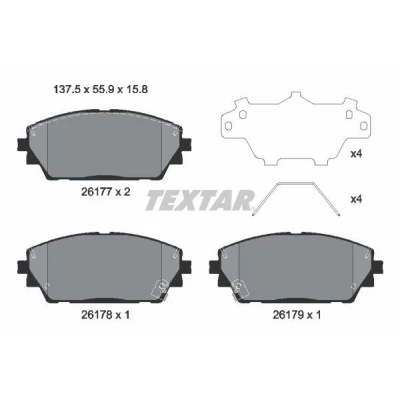 Bilde av TEXTAR 2617701 Bremseklosser med akustisk slitasjevarsel tilbehør MAZDA: 3 Hatchback
