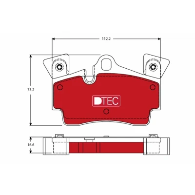 Bilde av TRW DTEC COTEC GDB1652DTE Bremseklosser klargjort for slitasjeindikator AUDI: Q7, PORSCHE: Cayenne