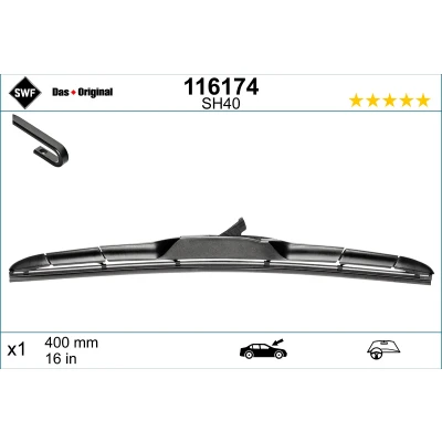 Bilde av Vindusvisker Swf Hybrid 116174 400mm Hybridviskerblad TOYOTA: RAV4 IV SUV, Auris Hatchback, III KIA: cee‘d II Sportswagon, Niro