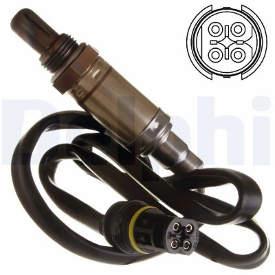 Bilde av DELPHI ES10581 12B1 Lambdasonde Fingersonde, oppvarmet MERCEDES BENZ: CLK Cabrio, V Klasse, E Klasse Sedan, BMW: 3 Coupé, Z3 Roadster