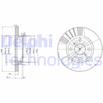 Bilde av DELPHI BG3424 Bremseskiver 238 18 4 ventilert oljet ubehandlet uten hjullager, ABS sensorring TOYOTA: Starlet V Hatchback