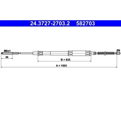 Bilde av ATE 24.3727 2703.2 Bremsekabel 1503