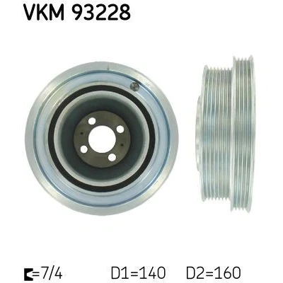 Bilde av SKF VKM 93228 Remskive Veivaksel 160 5 FIAT: Ducato III Minibuss, II Flatvogn lastebil/Chassis