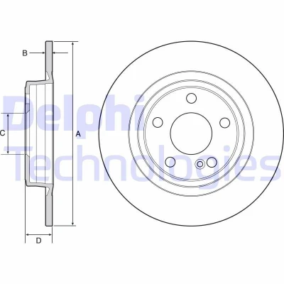 Bilde av DELPHI BG4558C Bremseskiver 295 10 5 fullt ut belagt ubehandlet uten hjullager, ABS sensorring MERCEDES BENZ: A Klasse, B CLA Coupé