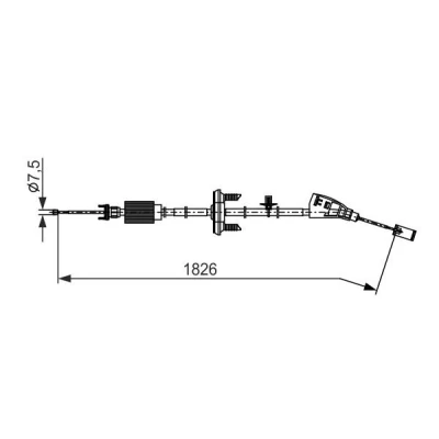 Bilde av BOSCH 1 987 482 795 Bremsekabel 1826 CITROËN: C4 I Grand Picasso