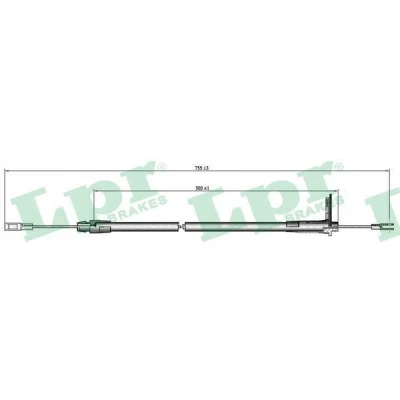 Bilde av Kabel, parkeringsbremse, Bak, Høyre Lpr C0434B mercedes benz e klass [w210], t model [s210] OE 2104201185, 2104201585