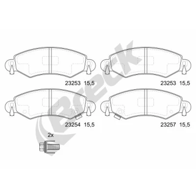 Bilde av BRECK 23253 00 702 10 Bremseklosser med akustisk slitasjevarsel tilbehør SUZUKI: IGNIS 2, SUBARU: JUSTY 3