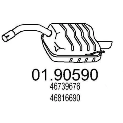 Bilde av MTS 01.90590 Sluttlyddemper 870 ALFA ROMEO: 147