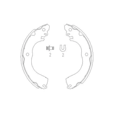Bilde av KAVO PARTS KBS 7416 Bremsesko 203 30 MITSUBISHI: Mirage / Space Star Hatchback, i, COLT 6, PEUGEOT: iOn Hatchback