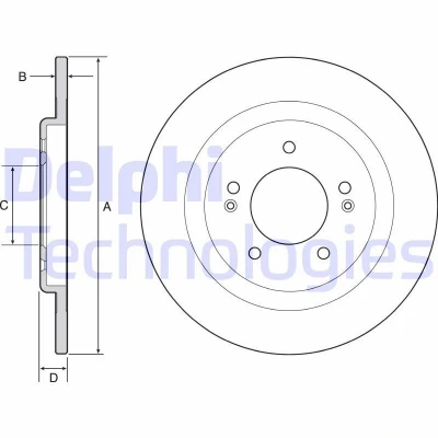 Bilde av DELPHI BG4563C Bremseskiver 284 10 5 fullt ut belagt ubehandlet uten hjullager, ABS sensorring HYUNDAI: i40 Stasjonsvogn, Sedan