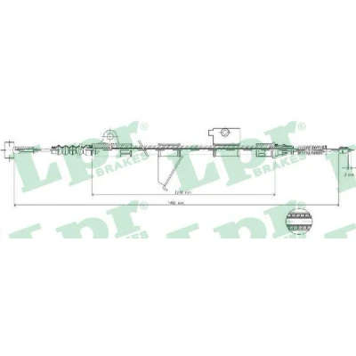 Bilde av LPR C0512B Bremsekabel 1470/1255 Trommelbrems